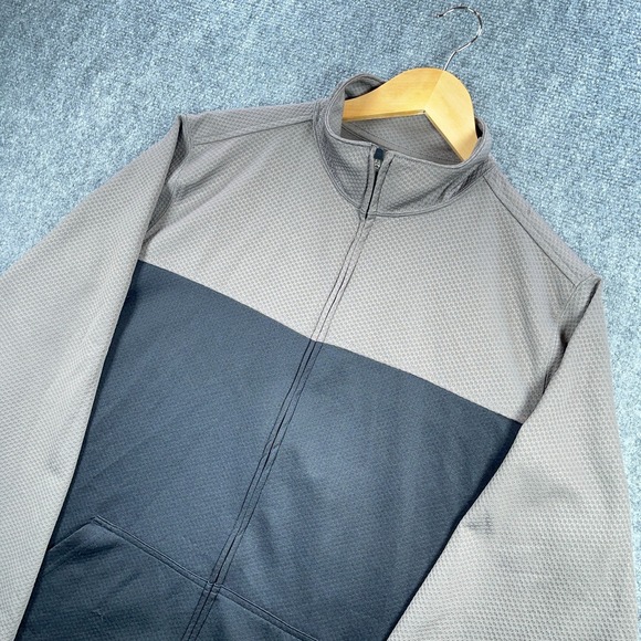 Lands' End Other - Lands' End Full Zip Mens XL Brown Black Sweatshirt Jacket Pockets Casual #AB668